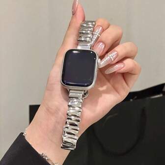 1pc Asymmetrical Metal Watchband Compatible With Apple Watch Band Apple Watch 42mm 38mm 40mm 41mm 44mm 45mm 46mm 49mm Fashion Smart Watch Replacement Apple Watch Strap For Series Ultra2 Ultra SE2 SE 10 9 8 7 6 5 4 3 2 1 For Men Women