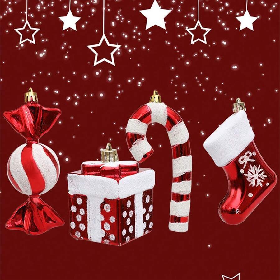 圣诞树装饰套装，塑料糖果圣诞树挂饰，节日装饰品，DIY 圣诞装饰，节日礼物