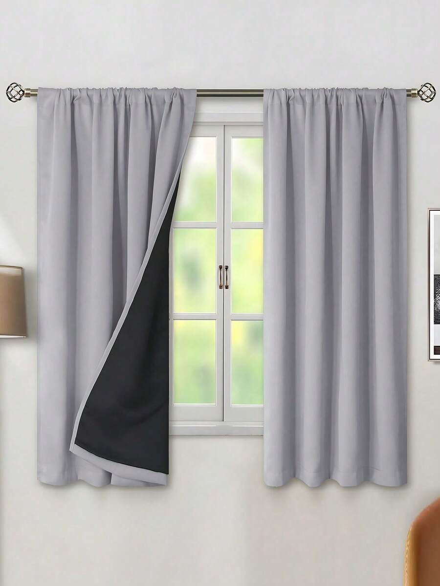 1 件全遮光隔热窗帘 - 99% 抗紫外线涤纶，杆袋悬挂，不可漂白平纹编织，卧室艺术主题，涂层遮光隔热，节能，降噪 - 非常适合卧室、农舍和学校深度睡眠