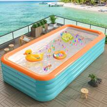 3-Ring 4-Ring Oversize Family Friendly Giant Inflatable Swimming Pool, Thick PVC, Foldable Portable Summer Water Park