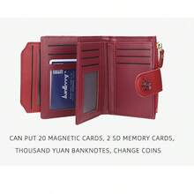 Womens Wallet RFID Blocking Small Credit Card Holder Bifold Ladies Wallets With Coins Zipper Pocket - Hồng - Xem 6