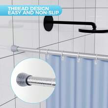 Tension Rods 30 To 64 Inches Shower Tension Rod 2PCS, Tension Curtain Rods Spring Curtain Rod Silver Tension Rod Spring Loaded Curtain Rods Adjustable Tension Curtain Rod For Window, Doorway - Silver - View 7
