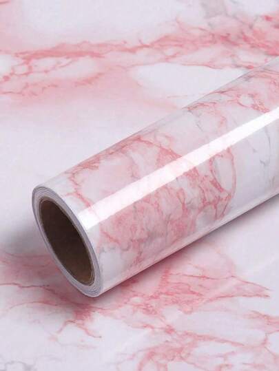 1 Roll Self-Adhesive Pink Marble Wallpaper, Removable, Waterproof, Suitable For Wall Renovation, Countertop, Cabinet And Drawer Sticker, Multi-Purposepeel And Stick Wallpaper, Renovation Stickers Peel Wall Panels, Wall Paper, Wallpapers, Spring Decoration Items Refresh Your Home, Stickers Wall Stickers Room Decor Wall Decor Kitchen Bedroom Living Room Decor