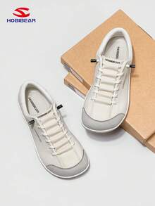 HOBIBEAR 宽头赤足鞋单脚蹬男女简约透气舒适越野跑鞋PU皮革表面