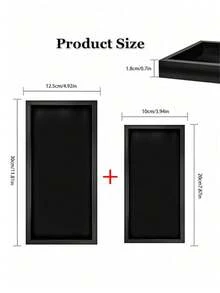 2pcs Modern 7.9-Inch Black Bathroom Silicone Tray, Flexible Rectangular Soap Dish For Bathroom & Kitchen Countertop, Stylish Vanity Tray Organizer - Modern Black - Black - View 14
