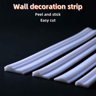 1 卷 1 米/39.37 英寸优雅自粘 PVC 装饰边条 - 灵活可弯曲，适用于墙壁、地板、橱柜、家居装饰