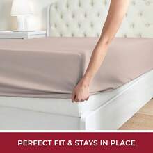 Mellanni King Fitted Sheet - Iconic Bedding Sheets With Up To 16 Inch Deep Pocket - Soft & Cooling - Fade & Stain Resistant - 1 PC (King, Light Blue) - 1872 Tan - View 5