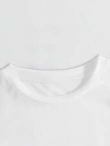 Áo thun cổ tròn cơ bản tay ngắn đơn sắc dành cho nữ - trắng - Xem 4