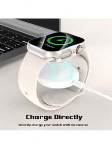 钢化玻璃屏幕保护膜 - 全包硬质PC保护壳，高清超薄，兼容 Series Ultra/SE/11/10/9/8/7/6/5/4/3/2/1，适用于38/40/41/42/44/45/46/49mm表盘，智能手表保护壳配件，星光色