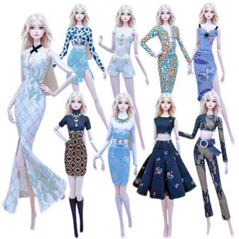 1 Set Handmade Fashion Doll Clothes For 11.5 Inch Doll Fashion Leggings 1/6 Doll Clothing Dolls Accessories 30 Cm Doll Dress (Not Include Doll)