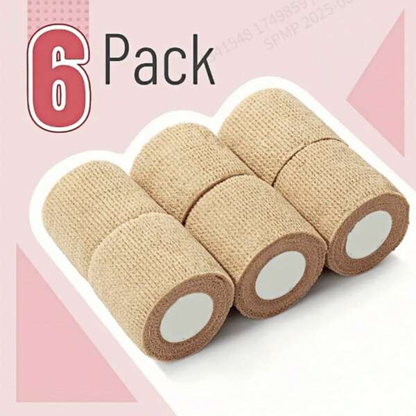 Pacote com 6 bandagens autoadesivas – Suporte elástico esportivo, flexível, 5 cm / 2 polegadas de largura