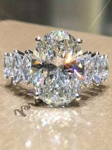 Elegant Palace Style Luxury Zirconia Ring, Fashion Chic Simple Jewelry Decorative Ring