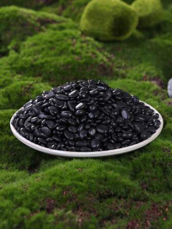 Black Pebbles Suitable For Home And Garden Decoration -0.3-3 Cm, Multi-Color Stones (White, Black, Multi-Color, Yellow) Suitable For Indoor Plants, Outdoor Landscapes, And Holiday Decorations - Perfect For Vases, Glass Containers, Fish Tanks, Aquariums, Succulents, Flower Pot Plant Decorations, As Well As Outdoor Terraces