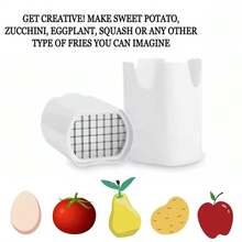 1PCS French Fry Cutter Natural Cut Rapid Slicer Vegetable Potato Tool Food Veggie Dicer Veg Chopper Kitchen Gadgets For Home Use - trắng - Xem 4