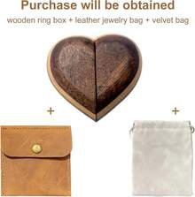 Engraved Flip Wooden 2 Ring Box Wedding -Rustic Vintage Solid Wood Rectangle Jewelry Storage Box - màu đen - Xem 7