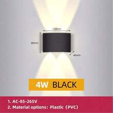 CANMEIJIA 2 件黑色/白色扇形壁灯，2W/4W/6W/8W/10W，LED 户外壁灯，IP65 防水，AC110-265V，简约室内壁灯灯具，适用于户外露台/楼梯/街道/室内/花园/客厅/浴室/厨房/卧室/走廊 - 2件扇形壁燈 - 查看 26