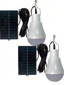 1pc/2pcs Solar Lamp, Energy Saving Lamp, Suitable For Garden Courtyard Corridor Garage Outdoor Indoor Poultry Shed Light, Solar LED Shed Light, Tent Camping Light, Warehouse Pendant Light