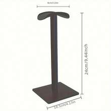 1pc Aluminum Alloy + TPU Headphone Stand, Gaming Headset Holder Rack For Desktop, Multi-Color Options - Black - View 5