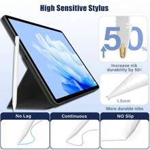Gmobi Stylet tactile pour iPad, crayon Apple Pencil avec rejet de la paume et fonction d'inclinaison, chargement rapide USB-C. Compatible avec iPad Pen pour iPad 6-10, iPad Pro 11/12,9", M4, iPad Air 3/4/5/6, iPad Mini 5/6 [Batterie au lithium intégrée de 90 mAh]