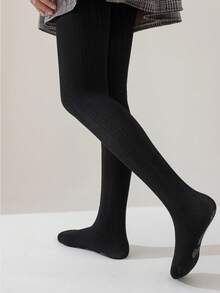 1双儿童/青少年加厚防滑连裤袜，春秋季必备，适合2-16岁儿童。 - 黑色 - 查看 3