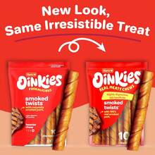 Hartz Oinkies Smoked Twists With Naturally Smoked Pork Rawhide-Free Dog Treats, Highly Digestible Long Lasting Dog Chews, 40 Count - Smoked - View 9