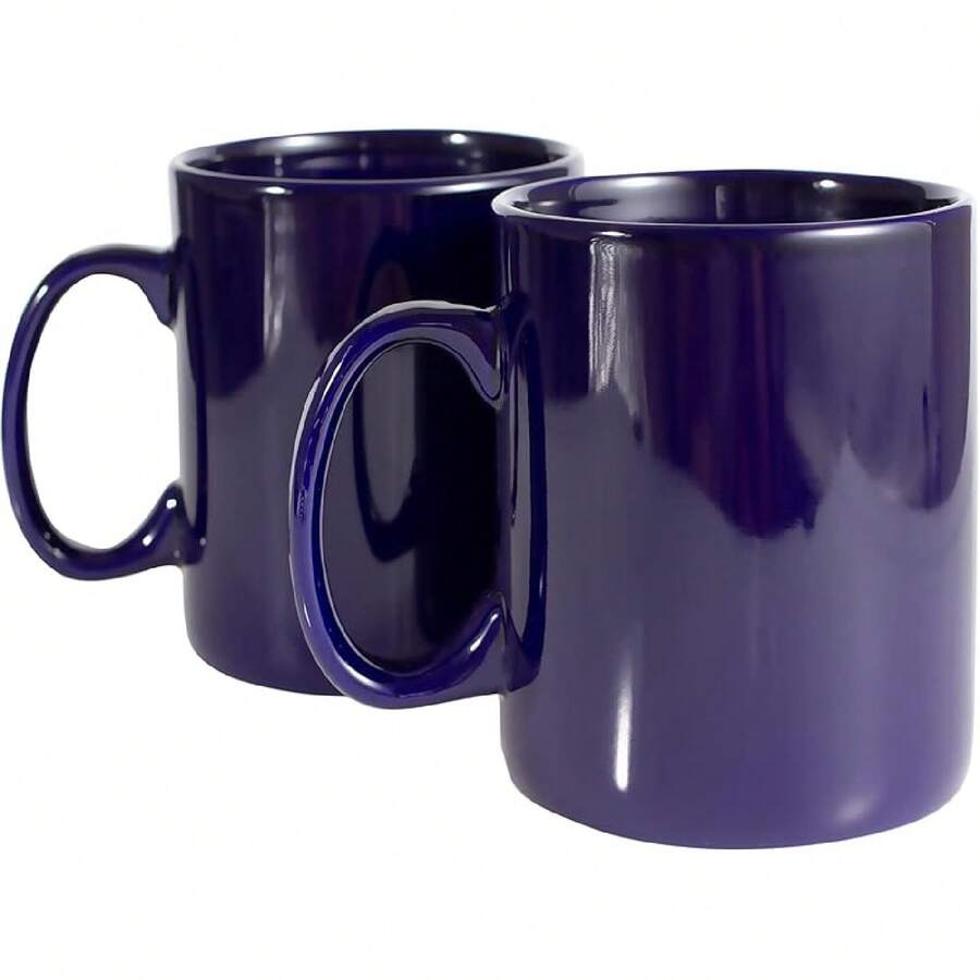 30oz Super Large Ceramic Coffee Mugs Large Handles Set Of 2 (Cobalto) - Cobalt - View 1