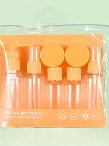 1 pièce/7 pièces Bouteilles de voyage, Ensemble de bouteilles rechargeables avec sac de toilette, conteneur de liquide vide, bouteille de distribution de liquide étanche, sac cosmétique de transport, pot de crème, accessoires de voyage, kit de bouteilles de voyage, Ensemble de contenants de toilette portables étanches, Contenants cosmétiques de taille cabine en PP transparent pour lotion, shampoing, crème, savon avec sac portable, Kit de bouteilles de voyage avec Escarpins