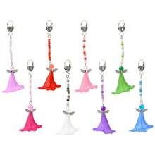 4 unidades Llavero con colgante de flor de ángel con cierre de langosta de aleación, 125 mm, material para hacer joyas DIY, para decorar mochilas, teléfonos, cajas, auriculares, espejo retrovisor del coche, regalo del Día de San Valentín