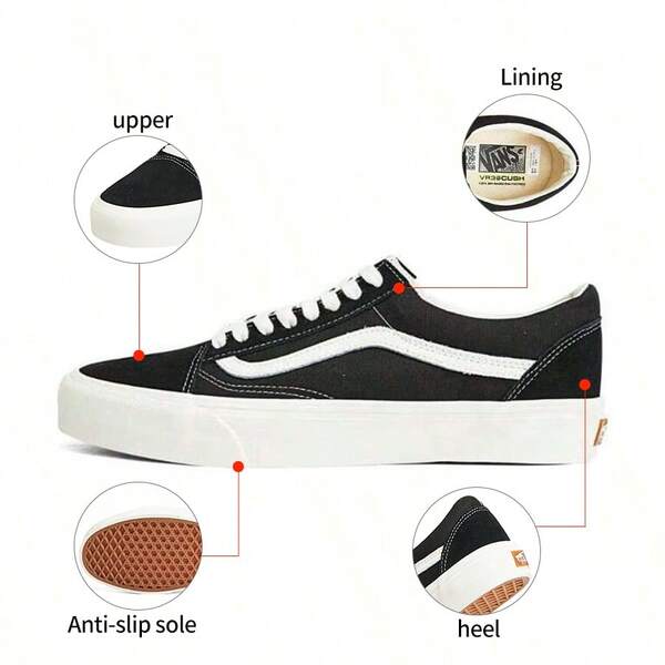Vans 男女通用 Old Skool VR3 帆布低帮滑板鞋，休闲运动鞋
