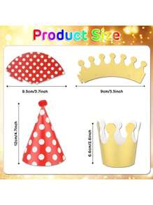 11pcs Pom Pom Birthday Party Hats, Birthday Party Decorative Crown, Main Character Costume Triangle Hat Birthday Hat Party Gathering Atmosphere Props Hats