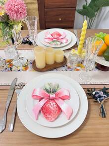 Conjunto de 20 guardanapos estampados em aquarela com estampa de morango e laço, papéis de seda coloridos descartáveis para festas de aniversário, adequados para lojas de sobremesas, cafés, restaurantes, decoração de festas, feitos de celulose virgem - Multicolorido - Ver 11