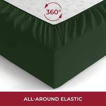 Mellanni King Fitted Sheet - Iconic Bedding Sheets With Up To 16 Inch Deep Pocket - Soft & Cooling - Fade & Stain Resistant - 1 PC (King, Light Blue) - 1448 翡翠綠 - 查看 4