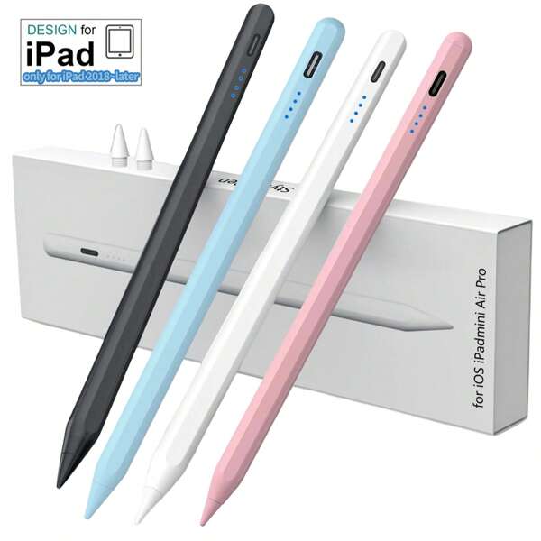 Gmobi Touch Pen For IPad, Apple Pencil With Palm Reject And Tilt Function USB-C Fast Charging Pencil Compatible With IPad Pen For IPad 6-10, IPad Pro 11/12.9 "/M4, IPad Air 3/4/5/6, IPad Mini 5/6 [Built-In 90 MAh Lithium Battery]