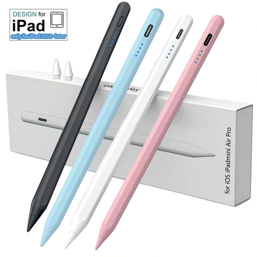 Gmobi Stylet tactile pour iPad, crayon Apple Pencil avec rejet de la paume et fonction d'inclinaison, chargement rapide USB-C. Compatible avec iPad Pen pour iPad 6-10, iPad Pro 11/12,9", M4, iPad Air 3/4/5/6, iPad Mini 5/6 [Batterie au lithium intégrée de 90 mAh]