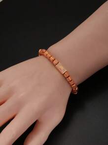 1 pieza Brazalete de joyería para inoxidable con cuentas de piña de lujo y corona de moda