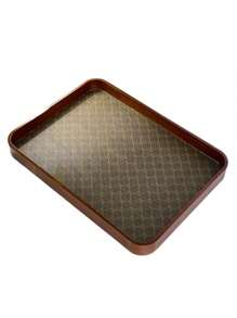 1pc Vintage Rectangular Crabapple Embossed Glass Tray, Multipurpose Decorative Dish For Vanity, Food, Coffee, Tea, Snacks, Tissues, Candles, Bathroom Sink, Dresser Organization And Decor, Christmas, Back To School Gift For Women Storage Organizer Travel Essentials Back To School Dormitory Storage