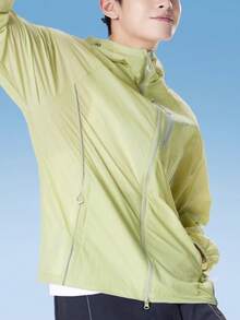 CAMEL CROWN 女士梭织标准长度防晒外套，春夏防晒外套，专业防水连帽户外钓鱼防晒外套 - 螢果綠 - 查看 4