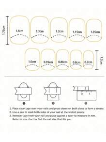 24 Pcs Matte Blue Seashell Design Short Square Nail Art False Nails, With Nail File, Upgrade Your Look