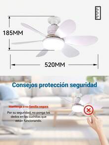 Ventilador De Techo Con Luz Led + Mando A Distancia 52 Cm - Blanco - Ver 7