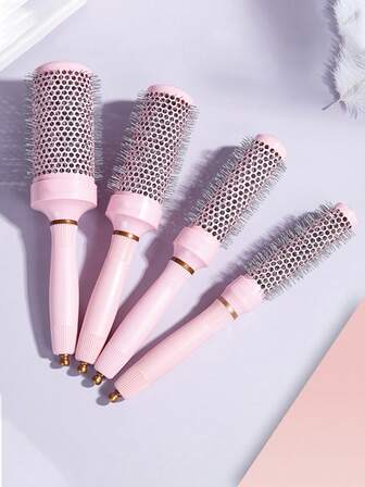 1pc Ceramic Barrel Hair Curling Brush, Salon Styling Brush With Aluminum Tube, Straightening & Volumizing Hair Brush, Pink/Blue/Pink & White Color Options, Anti-Static Hairbrush For Perfect Blow Dry Effect, Suitable For All Hair Types, Unisex, Suitable For Regular Hair, Can Be Used On Wet Or Dry Hair, Back To School, Travel Holiday Essentials, For Women, Hair Brush, Detangling Brush, Barber, Hairstyle, Hairdressing, Hair Brush, Brush Hair Brush Set, Comb Hair, Comb For Curls, Detangling Brush, Hair Brush For Women, Barbershop, Hairdressing Equipment