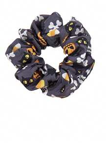 1pc Halloween Hair Scrunchies, Pumpkin Skull Design Hair Tie, Spooky Theme Hair Accessories, Scrunchies Hair, Hair Tie ,Hair Accessories, Ponytail Holders, Hair Elastics, Hair Rubber Bands ,Halloween Costumes Holiday Essential