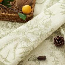 Vangao 2 Pcs Semi-Sheer Linen Butterfly Flower Printed Rod Pocket Curtains French Country Vintage Curtain Panpel Lightweight Light Filtering Well Made Good Color And Quality Drapes Provide Privacy Farmhouse Window Treatments - màu xanh lá - Xem 5