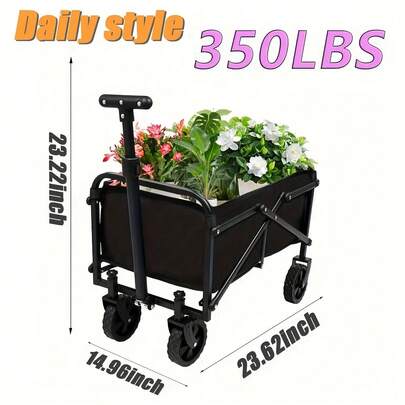 Portable Cart Outdoors - Durable Tires With 360° Mobility, Made From 600D Tear-Resistant Material, Camping, Holiday Shopping, And Adventures