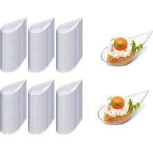 10/20/30/50 4inch Tear Drop Mini Appetizer Plates, Clean Plastic Dishes , Desserts And Appetizers Dishes Serving Plate Small Catering Dessert Tasting Cups For Afternoon Tea Time Mini Dessert - trong suốt - Xem 7