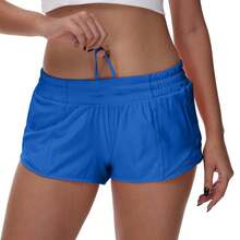 Women's 2.5" Low-Rise Running Shorts - Built-In Liner, Lightweight & Quick Dry With Mesh Pocket - Màu xanh lam - Xem 1