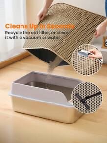 Cat Litter Mat, Large Double Layer Honeycomb Litter Trap Mat, Non-Slip And Waterproof, Floor Litter Box Anti-Pee Mat, Litter Mat, Cat Supplies, Khaki (Multiple Sizes Available)