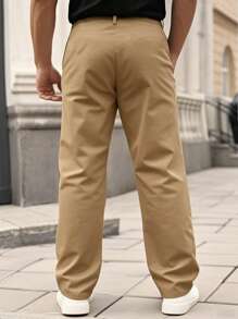 Pantalones sueltos casuales con bolsillos y pierna ancha para hombres