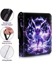 pokemon Álbum de recortes para tarjetas Pokémon, carpeta con 4 bolsillos, 50 páginas doble cara para 400 tarjetas de colección, portador de tarjetas