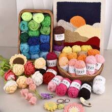 EDCUEBE7 1 set de 38 pièces/36 pièces/24 pièces/12 pièces de fil à crocheter de couleur aléatoire surprise, fournitures de couture douces pour écharpe tricotée à la main, chapeau, décoration de poupée, idéal pour les cadeaux de Noël, Halloween, Thanksgiving, Nouvel An et anniversaire!