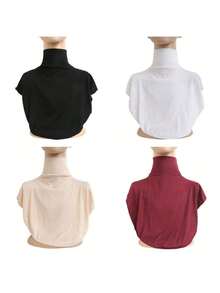 1件女士腈纶针织高领罩衫，时尚配饰，圣诞装饰连衣裙